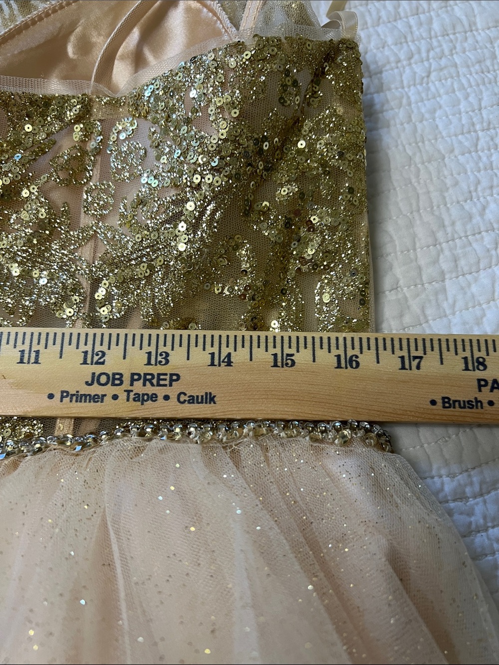 NWT Fiesta Fashion‎ Gold Sequin Short Homecoming Cocktail Dress Tulle XL - Picture 6 of 13